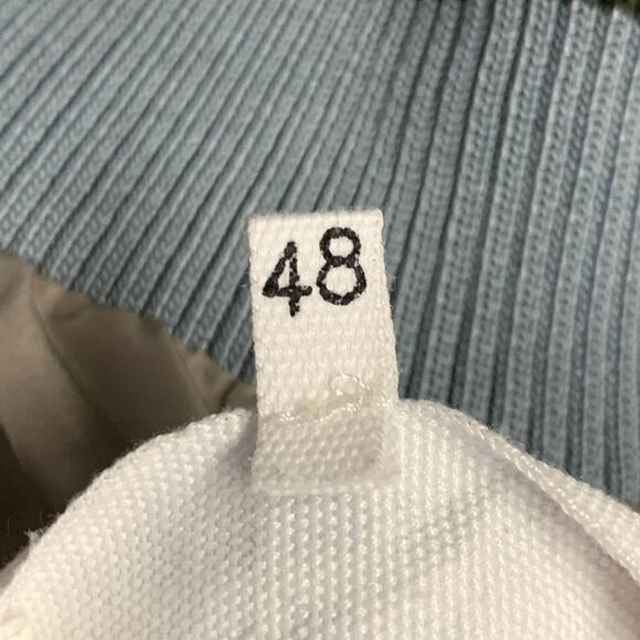 MAISON MARGIELA Size S Blue Grey Contrast Trim Satin Bomber Jacket - Picture 10 of 13